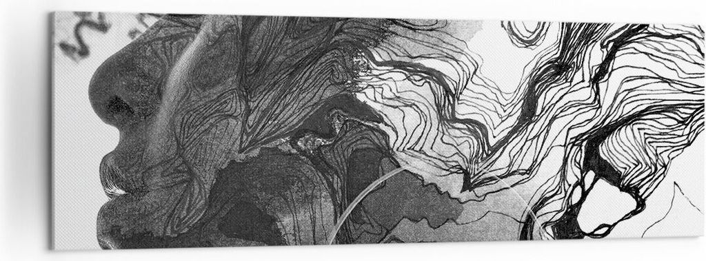 Bild auf Leinwand - Leinwandbild - Einteilig - Frau Linie Kunst. - 160x50cm - Wand Bild - Wanddeko - Wandbilder - Leinwanddruck - Bilder - Wanddeko...