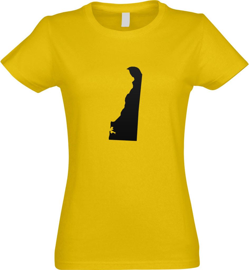 Kiwistar - T-Shirt tailliert - Damen - gelb - USA - Delaware Dover - mit Motiv Bedruckt - Funshirt Design - Sport - Freizeit - Damen - L