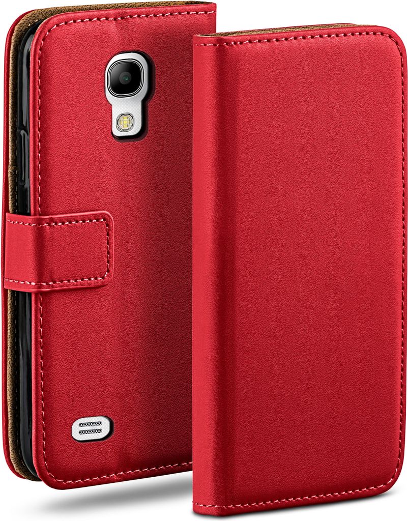 moex Book Case kompatibel mit Samsung Galaxy S4 Mini - Hülle 360 Grad klappbar, Rot