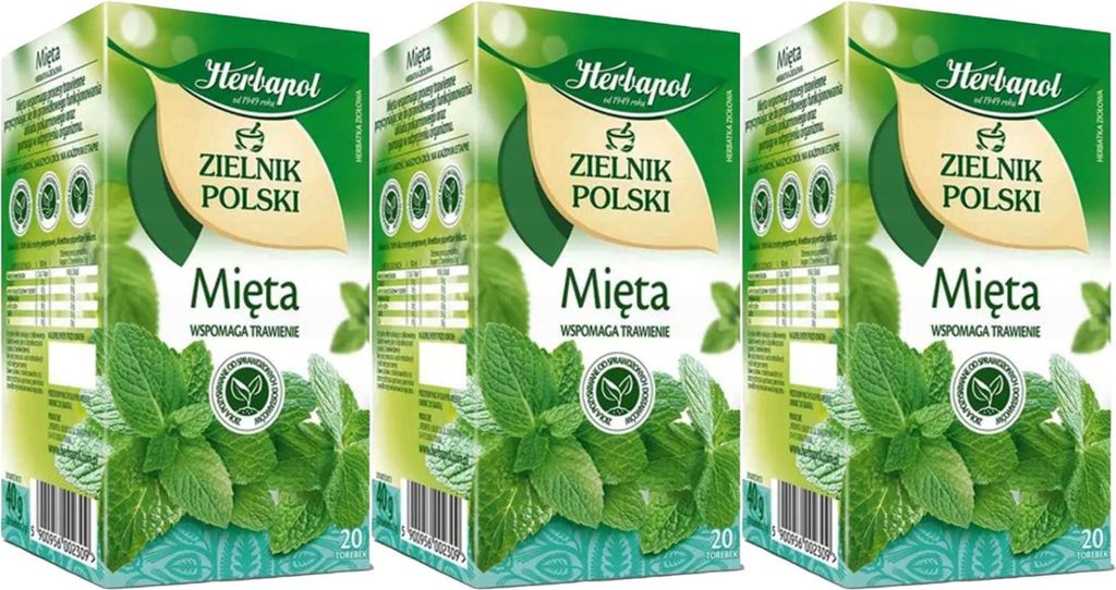 Herbapol Pfefferminztee 60 Teebeutel - Minze Kräutertee Pfefferminze Tee Beutel