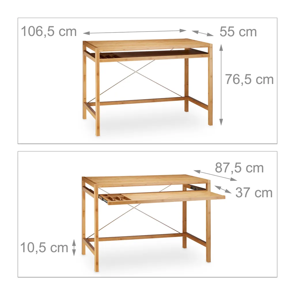 Table d'ordinateur pour optimiser l'espace petit bureau bois pratique - 3