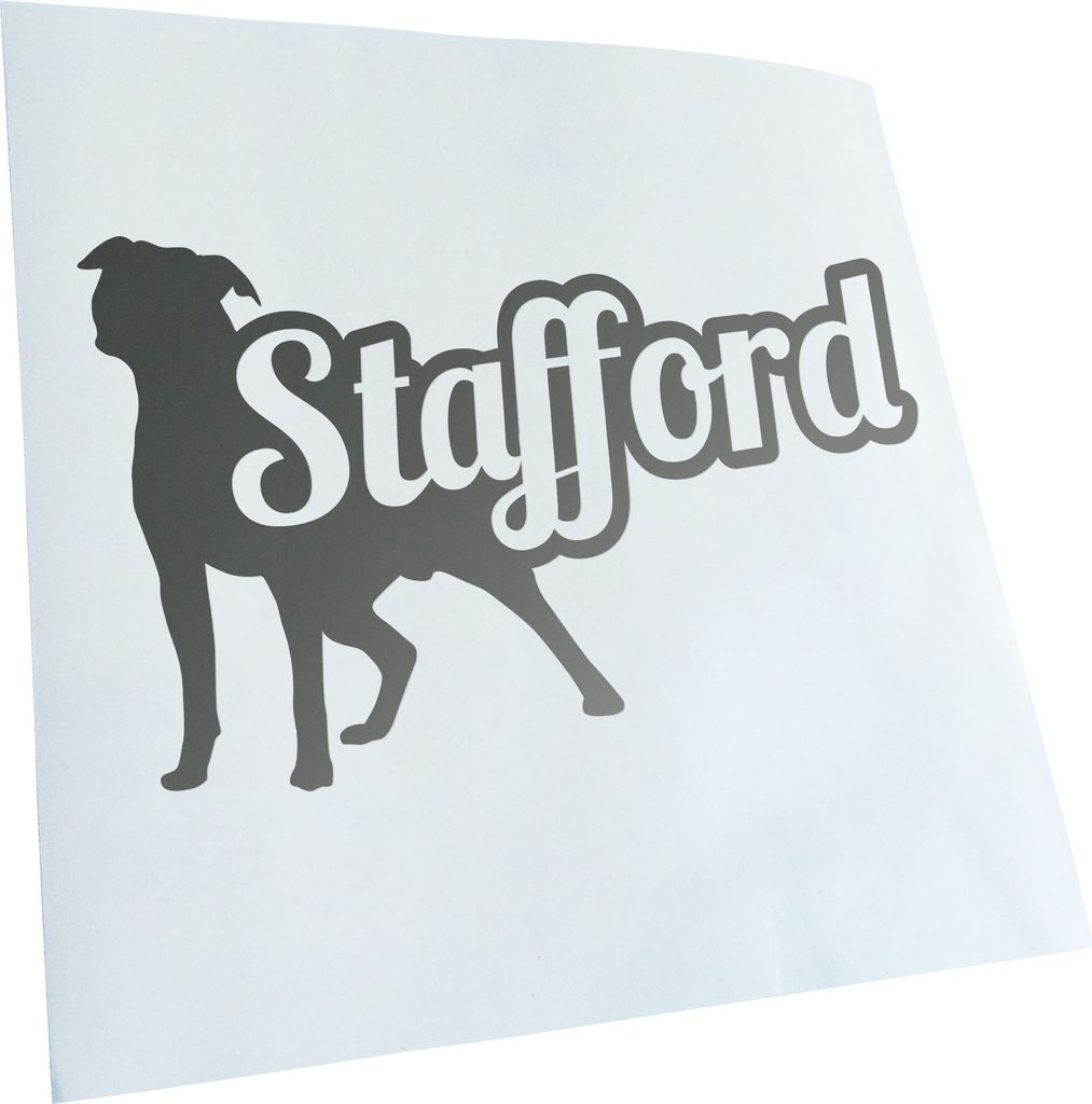 Kiwistar - Autoaufkleber - American Stafford mit Name Heckscheibenaufkleber - Aufkleber für Auto Kfz Fahrrad, LKW, Truck Mofa