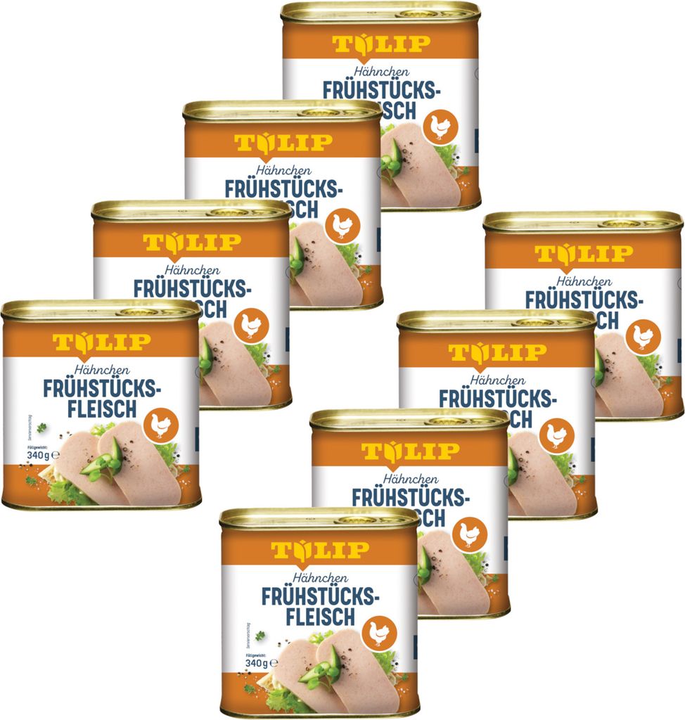 TULIP 8x 340g Hähnchen-Frühstücksfleisch Original Dänische Delikatesse Konserven