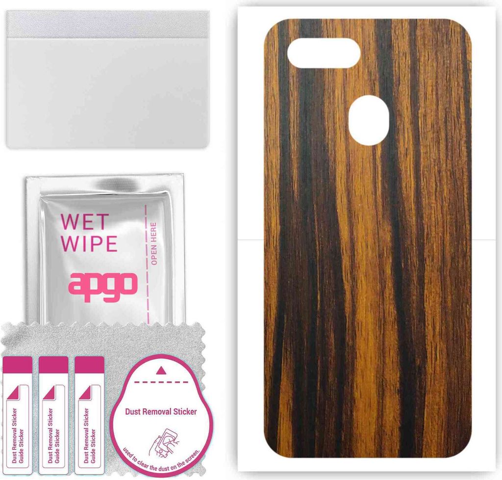 apgo Rückseite Schutzfolie, Skin, kompatibel mit Oppo A7n, Hinten Displayschutzfolie aus Vinylfolie, kratzfest, einfache Montage - Tigerwood