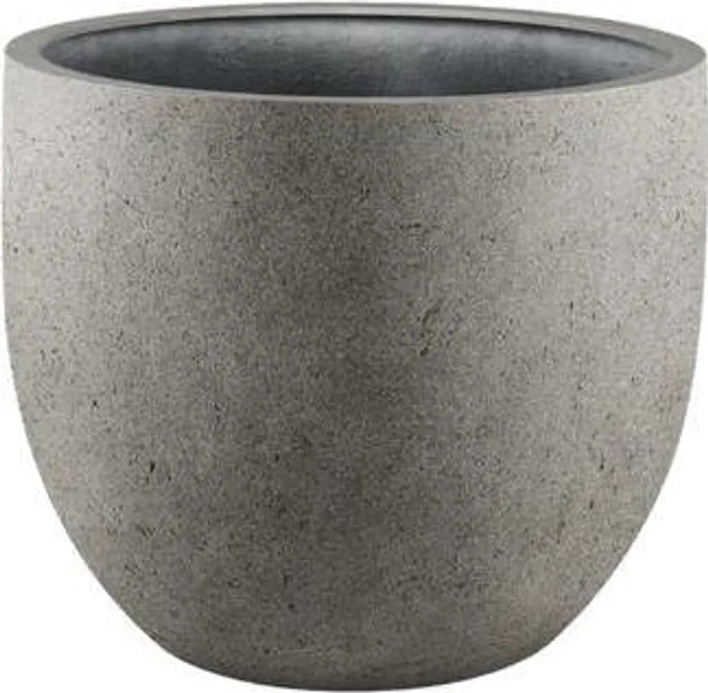 Pot de fleurs aspect béton naturel Ø45 x H38 cm avec trou de drainage