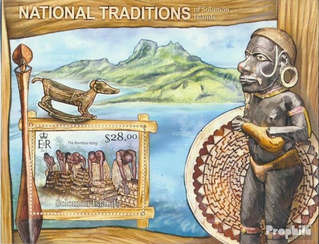 Briefmarken Salomoninseln 2013 Mi Block 121 (kompl. Ausg.) postfrisch Nationale Traditionen der Salomonen