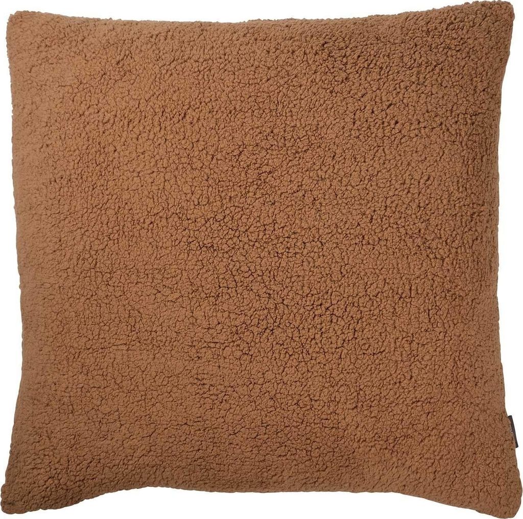Kissen - Hellbraun - 45 x 45 cm - Teddyfelloptik