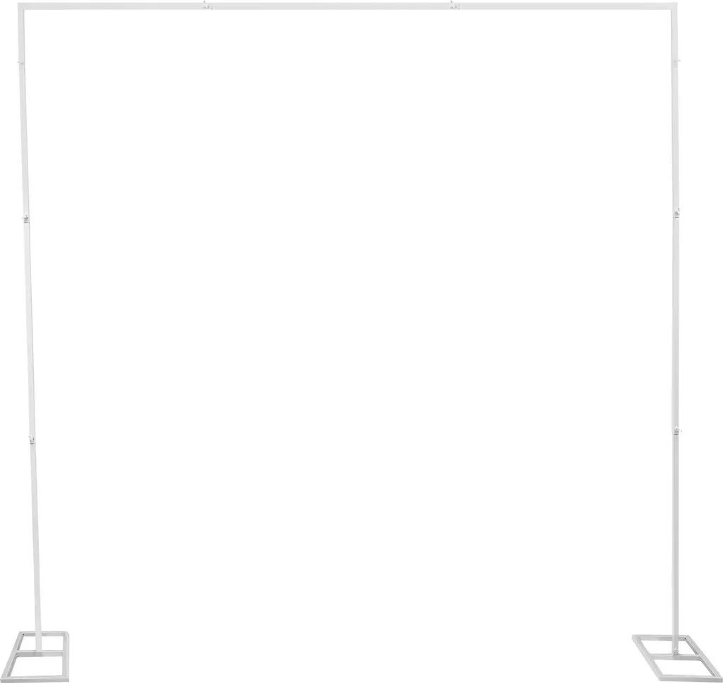 Support déco stable pour arche de ballons et fleurs 2,4m fer blanc