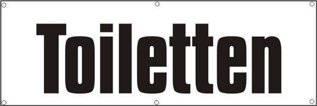 Werbeplane / Gerüstplane - p054 - Toiletten - NEU - 150x50 cm - für Baustelle, Garten, Zaun oder Veranstaltung