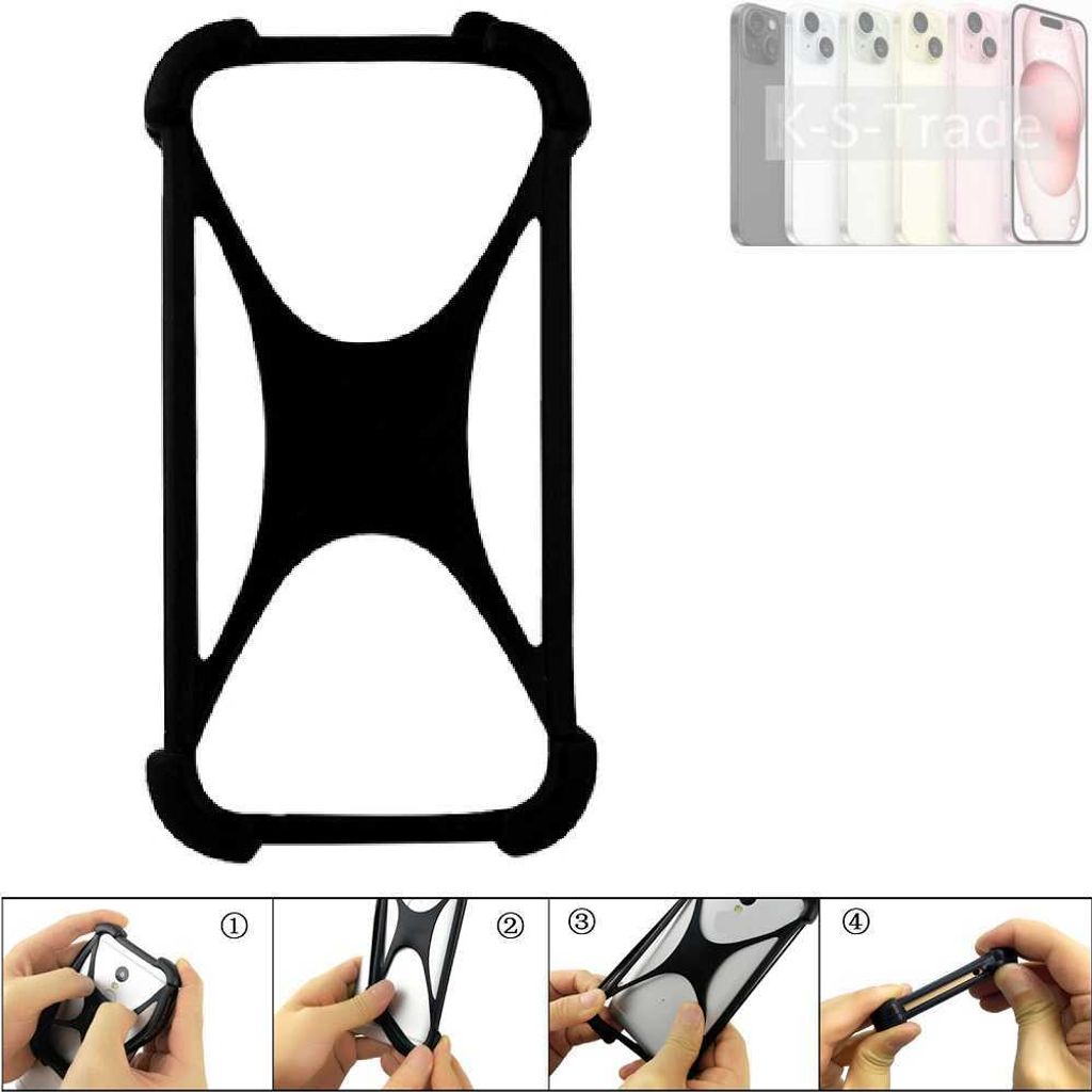 K-S-Trade Handy-Hülle Schutz-Hülle kompatibel mit Apple iPhone 15 Silikon Bumper TPU Softcase Smartphone Stoßschutz, schwarz