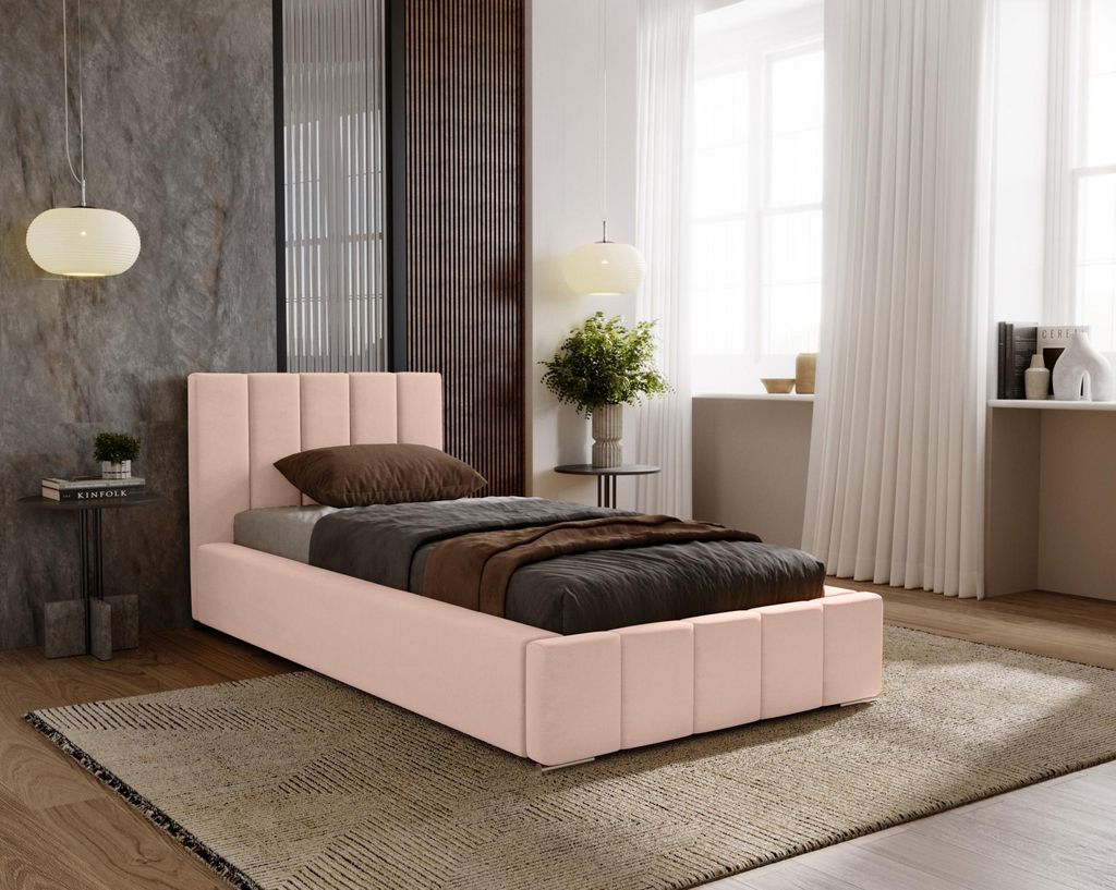 Einzelbett 90x200 mit Stauraum CULPEPER - Schwamm