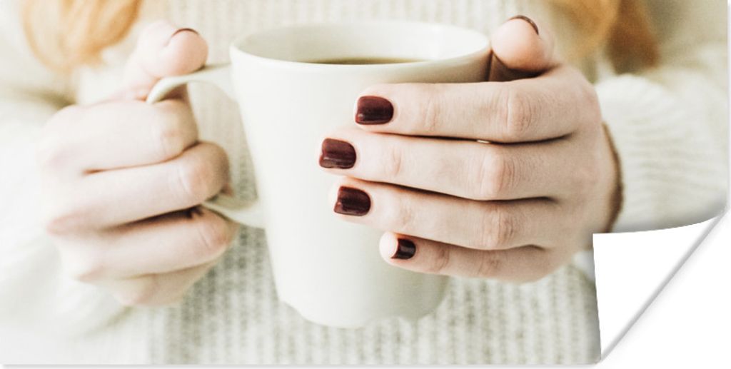 MuchoWow Poster Winter - Pullover - Kaffee 120x60 cm - Bild