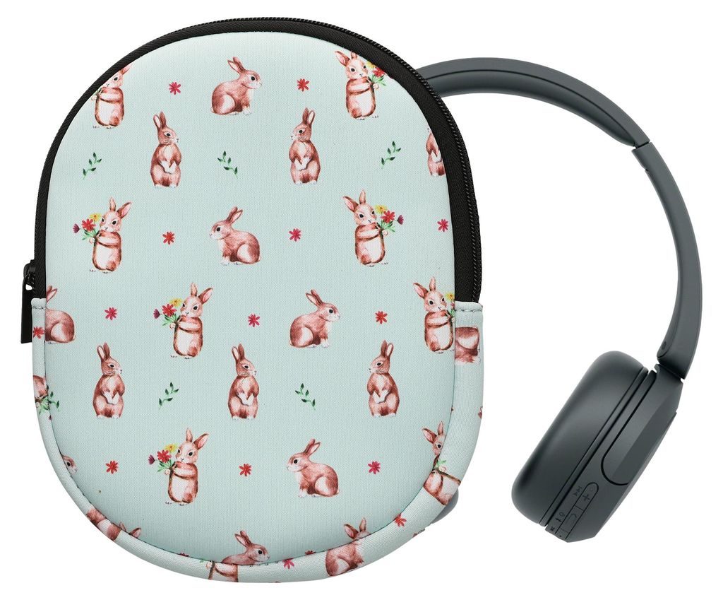 kwmobile Hülle kompatibel mit Sony WH-CH520 / WH-CH510 / MDR-ZX110 Neopren Tasche - Case für Headset aus robustem Neopren Stoff - Weiß Braun Gra...