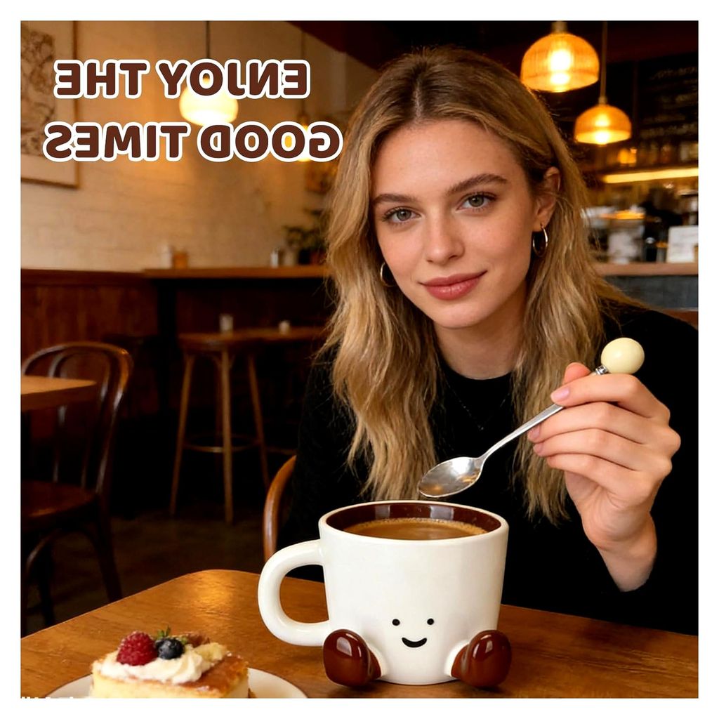 Kaffeetassen Set mit Löffel, Lustige Tasse für Frauen, Einzigartige Keramik Kaffee Tee Becher, Büro Tassen Geschenk, Ideal als Geschenk