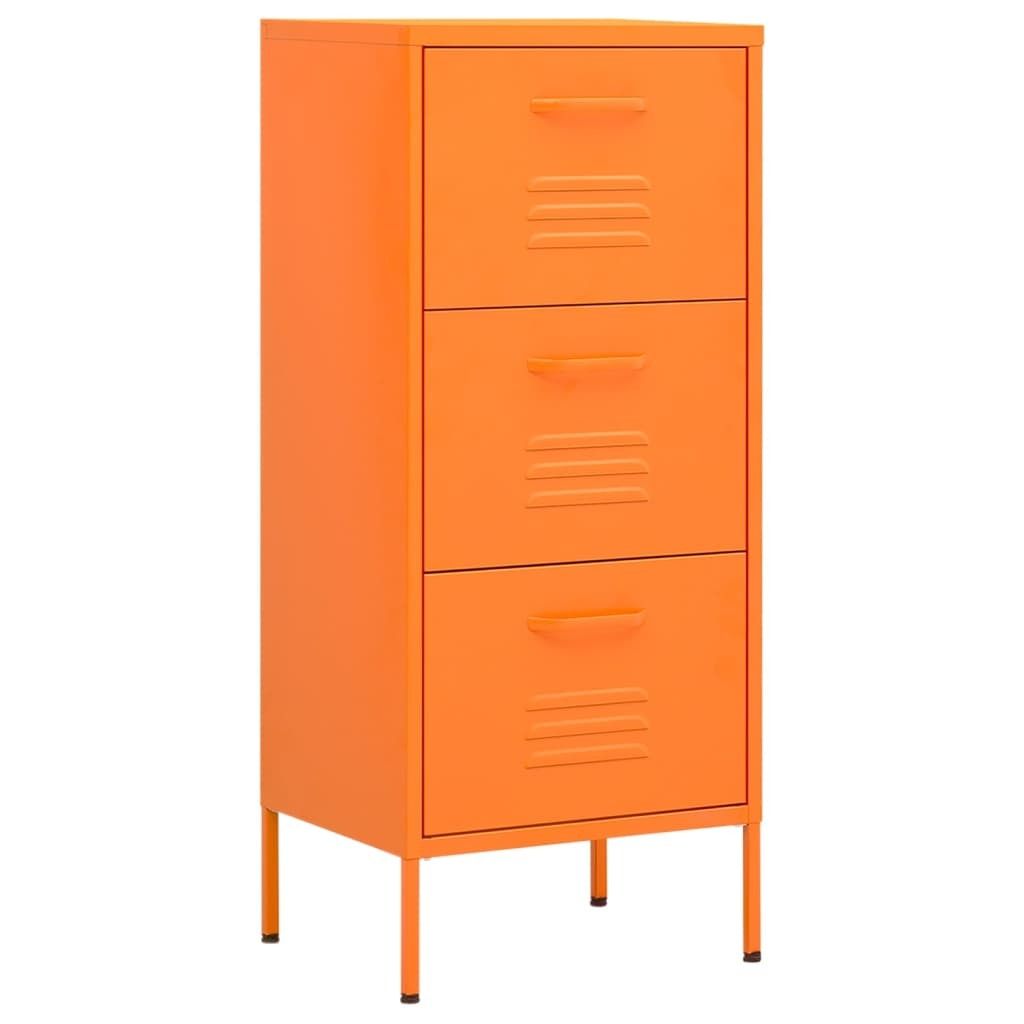 Möbel Flurschrank Lagerschrank - elegante Design - Mehrzweckschrank - Orange 42,5x35x101,5 cm Stahl - Kommoden CLORIS7150979
