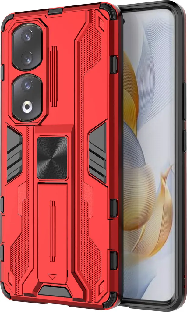 Custodia Honor 90 Pro Rossa Antiurto | Cover Dual Layer con Supporto