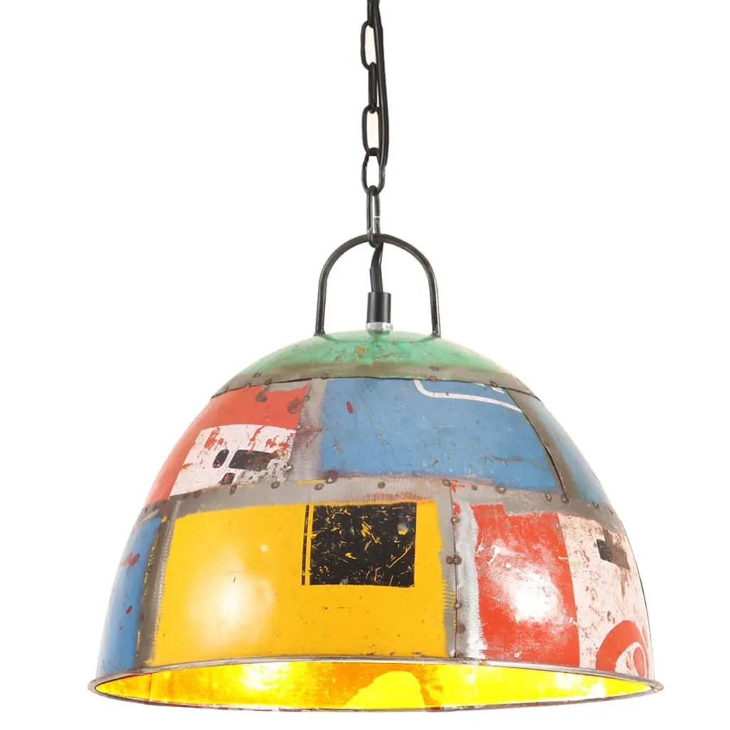 Lampada a sospensione in stile industriale vintage 25 W multicolore rotonda 31 cm E27