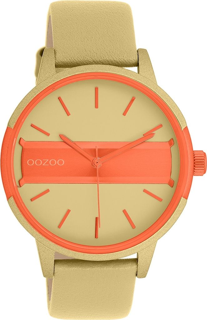 Oozoo Armbanduhr olivgrün Leder Timepieces Damen Analog-Quarzuhr UOC11457