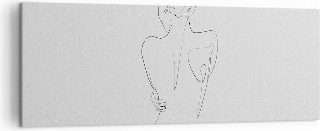 Bild auf Leinwand - Leinwandbild - Einteilig - Körper Frau Zeichnung - 140x50cm - Wand Bild - Wanddeko - Wandbilder - Leinwanddruck - Bilder - Wan...