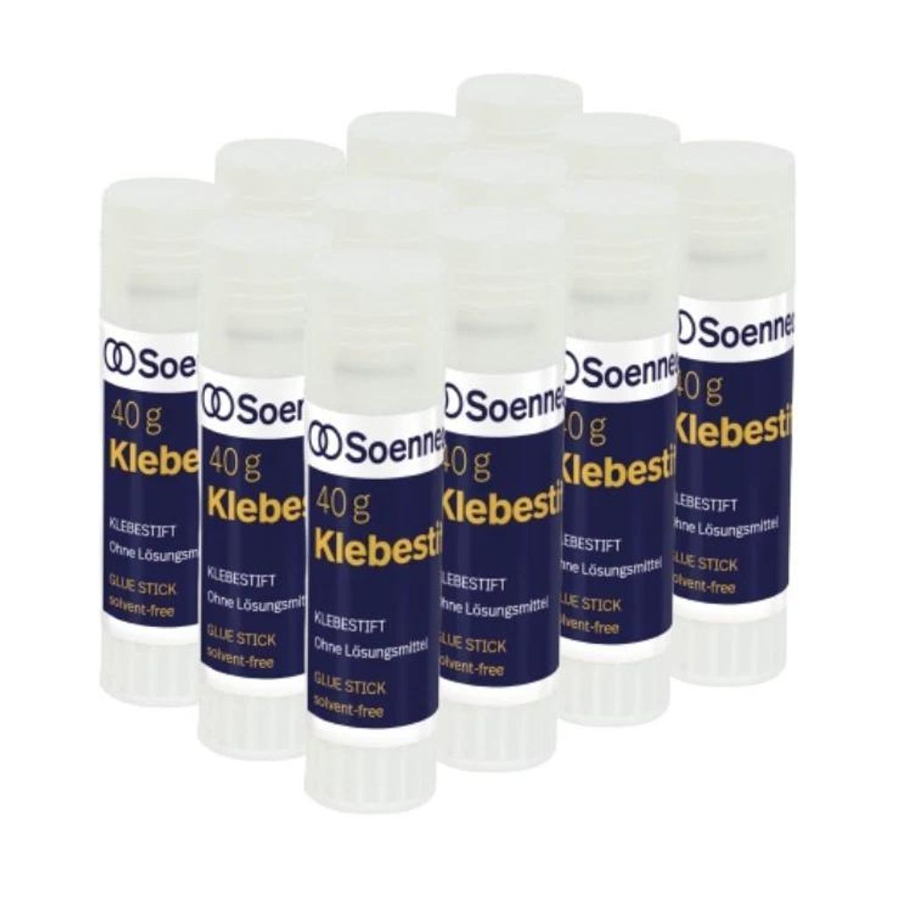 12 x Klebestift 40g Kleber Soennecken Klebstoff Glue Klebestick Leim Tuben