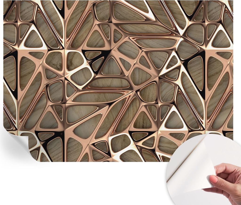 Selbstklebende Wandtapete - Dekorative Tapete für Wohnzimmer - Klebefolie für Wandbilder - Tapetenfolie für Wanddekoration - 312x219 cm - Geomet...