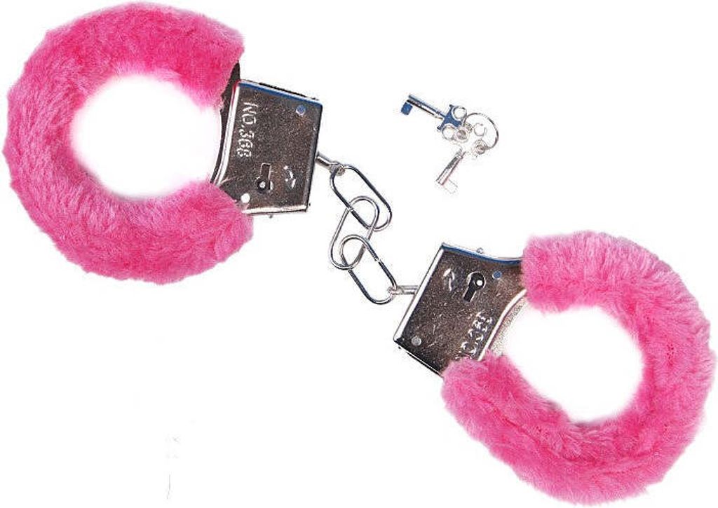 Plüsch-Handschellen feurig Rosa Produktbild 