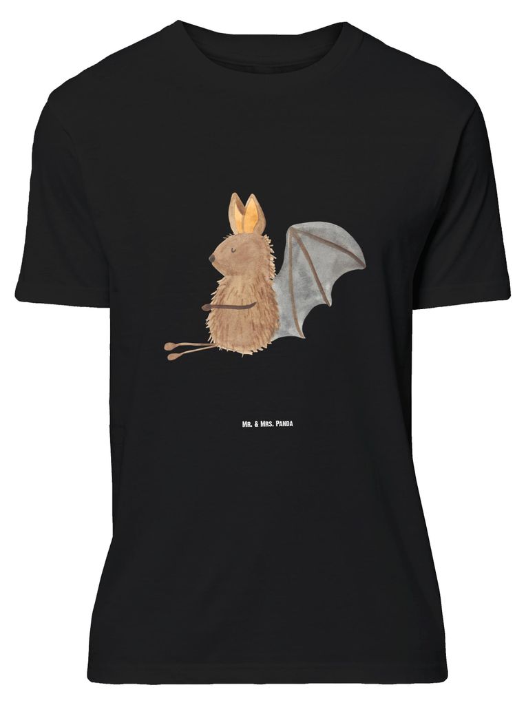 Mr. & Mrs. Panda Tshirt Fledermaus Sitzen - Schwarz - Geschenk, T-Shirt, Motivation, mit Aufdruck, S, Fledermäuse, Entspannen, Lustige Sprüche, S...