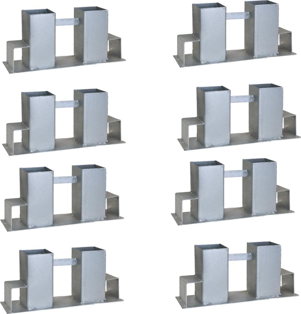 8er Set Holzstapelhilfe feuerverzinkter Stahl 34x10x15 cm Produktbild 