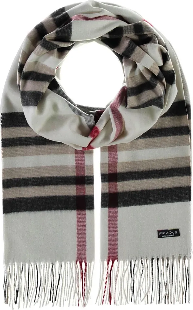 Offerta Sciarpa FRAAS Cashmink Plaid | Bianco Panna | Made in Germany