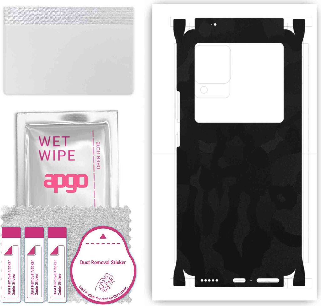 apgo Rückseite + Seiten Schutzfolie, Skin, kompatibel mit Vivo X70 Pro Plus, Hinten Displayschutzfolie aus Vinylfolie, kratzfest, einfache Montage...