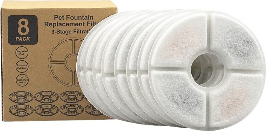 ASKSA 8 Stueck Filter Fuer Katze Wasser Trinken Brunnen Ersatz Filter Blume Fuer Pet Hund Runde Brunnen Spender£¬fuer Katzen und Hunde Wasserspender