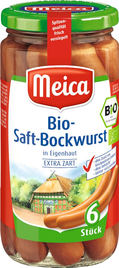 Meica 6 ekologicznych kiełbasek bockwurst we własnej skórze Zdjęcie produktu 