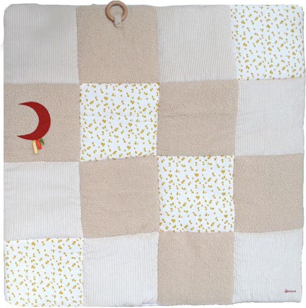Babyspielmatte aus Natur-Patchwork, 100 x 100 cm