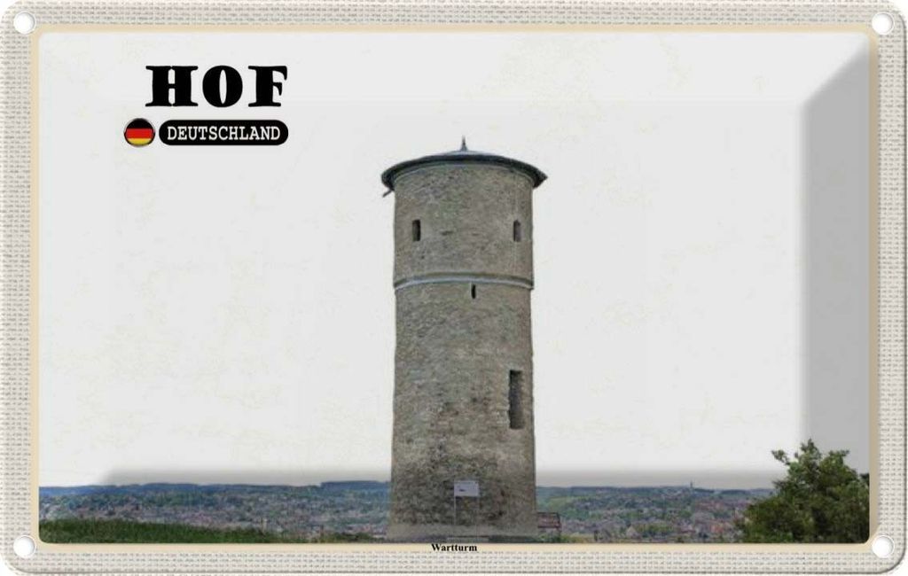 vianmo Blechschild 20x30 cm Hof Wartturm Sehenswürdigkeit Bildmotiv Reisemotiv Abenteuer Reisen Urlaub