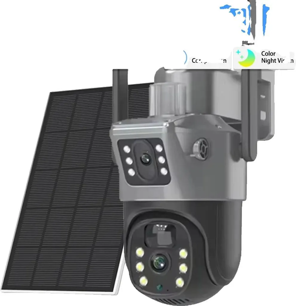 Caméra de surveillance solaire extérieure WiFi avec vision nocturne 1080p