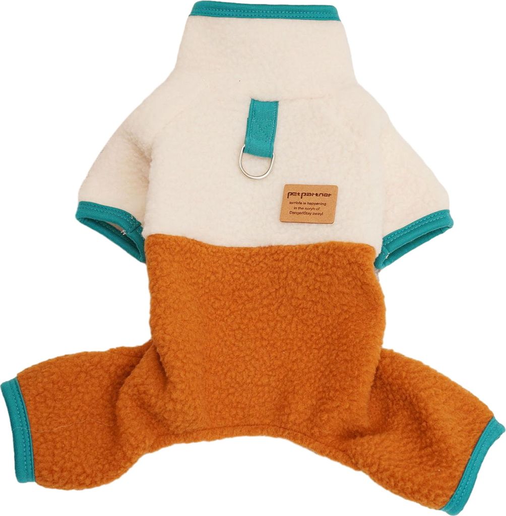 Haustier-Overall, süßer Winter-Overall für Hunde, farbblockierendes Vierbein-Design, bequemer, warmer Katzen-Overall für Haustiere