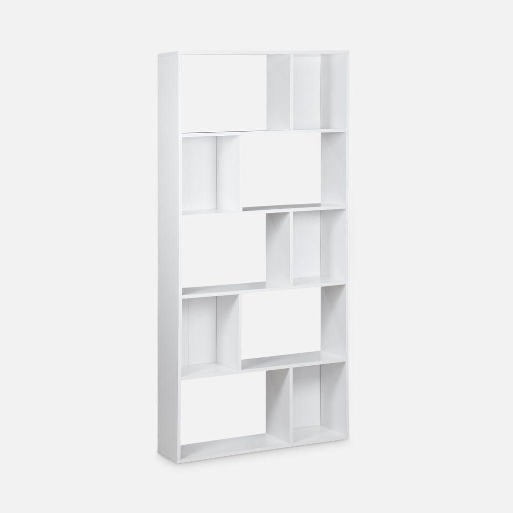 sweeek - Bücherregal 5 Regale 10 Fächer - Weiß Produktbild 