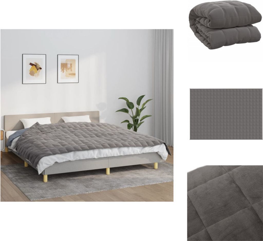 vidaXL Gewichtsdecke Grau 155x220 cm 11 kg Stoff - Decken