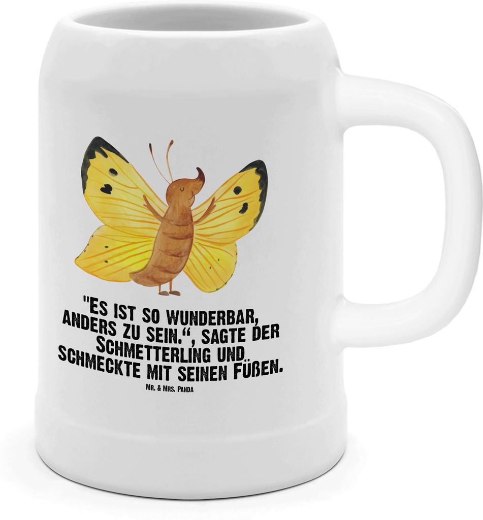 Mr. & Mrs. Panda Krug Schmetterling Zitronenfalter - Weiß - Geschenk, Anders, Fakt, Tonkrug, Liebe, Bierhumpen, Besonders, Motivation, Seidel, Bie...