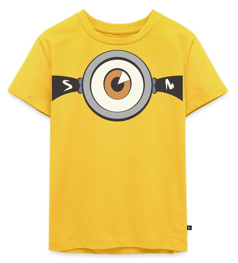 Spreadshirt Minions Stuart Carl Gesicht Kostüm Fasching Kinder Premium T-Shirt, 98/104 (2 Jahre), Sonnengelb