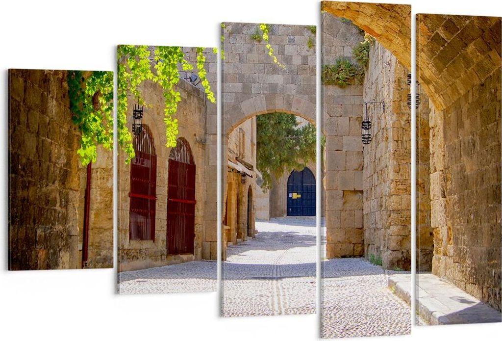 Bild auf Leinwand - Leinwandbild - Straße Geschichte Architektur Denkmal - 150x100cm - Wand Bild - Wanddeko - Leinwanddruck - Bilder - Kunstdruck ...