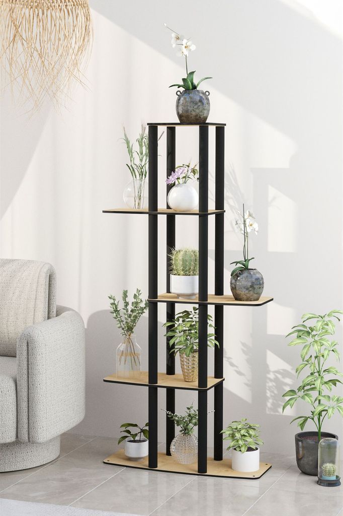 Skye Decor, Gardenia Flower Bed - Oak, Pflanzenständer aus Holz, Eiche, 100 % MDF, 20 x 140 x 60 cm