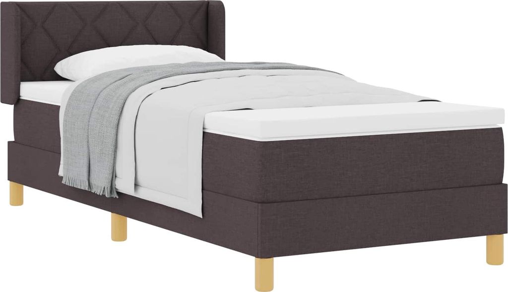vidaXL Boxspringbett mit Matratze Dunkelbraun 200 x 100 cm Stoff