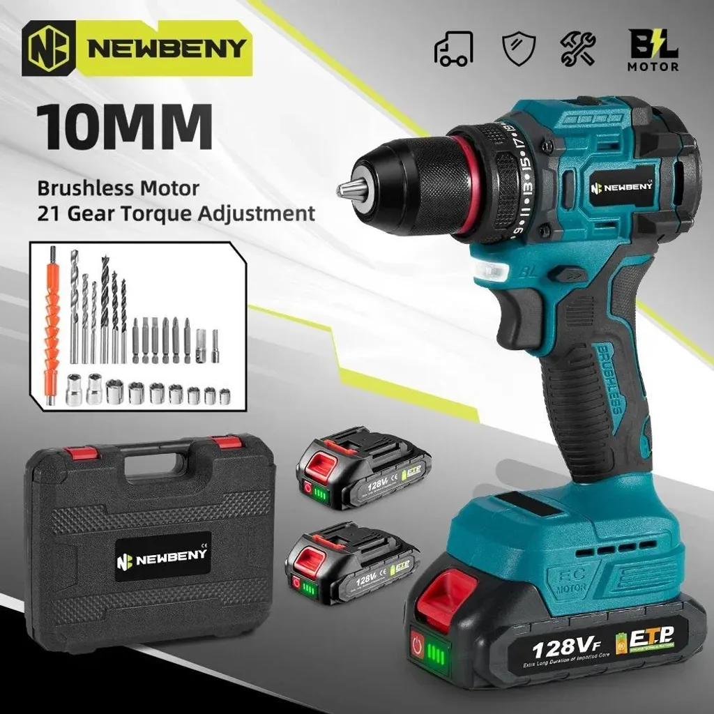 Perceuse visseuse 18V Brushless pour percer sans effort avec 2 batteries