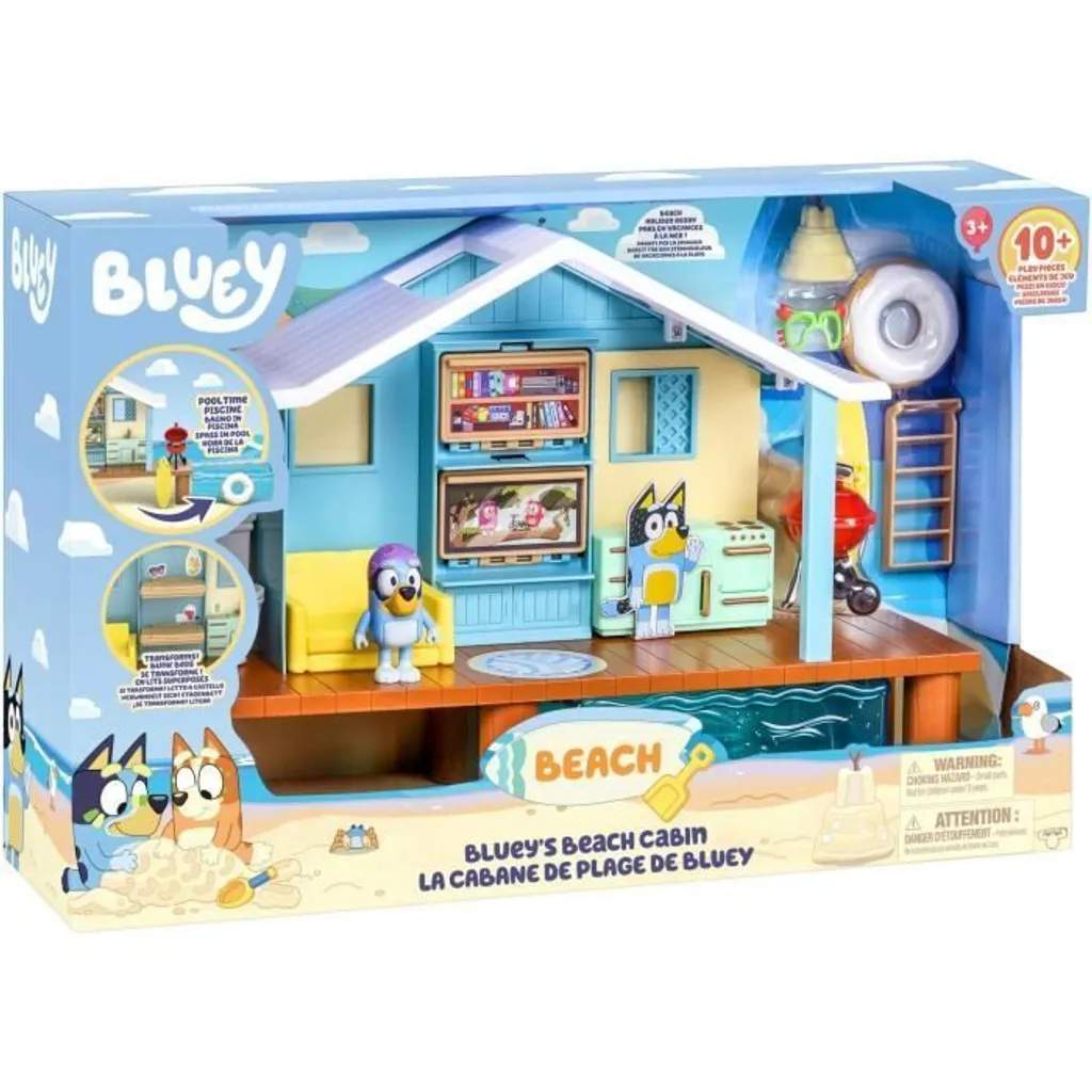 Jouet de plage Bluey : Cabane interactive pour imaginer les vacances - 3