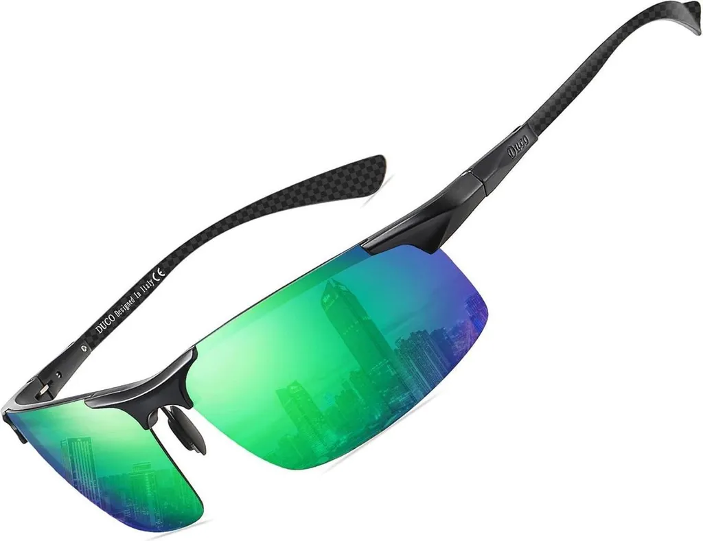 Regala DUCO: Occhiali Uomo Polarizzati Carbonio e Metallo UV400