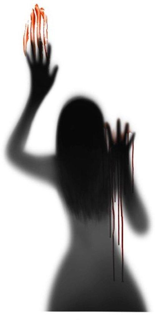 Halloween-Mauersticker PVC 96cm x 43cm Horror-Design für Frauen
