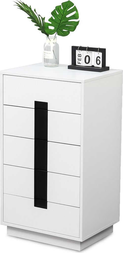 Comodino Relaxdays, A x L x P: 88 x 50 x 40 cm, 5 cassetti, Immagine del prodotto 
