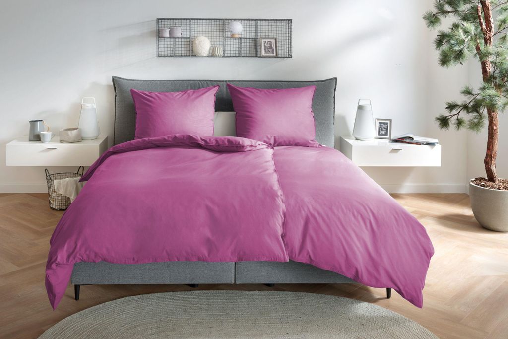 Hahn Renforce Bettwäsche 135x200 stonewashed fuchsia pink 123061-485