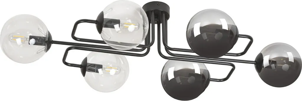 Lustre 6 Lumières BRENDI 834/6A3 Finition Mixte - Éclairage E14 40W Max